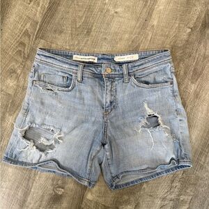 Pilcro-Hyphen Distressed Light Blue Denim Shorts Size 27